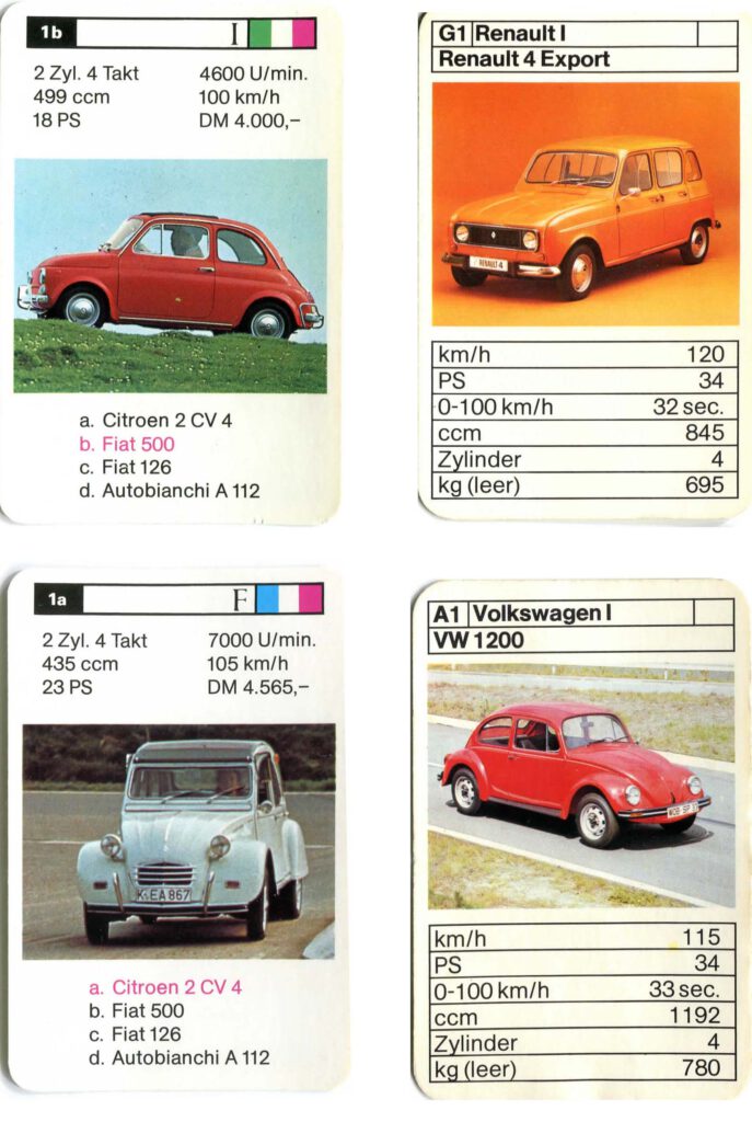 Quartett-4-Bilder-R4-Kaefer-Ente-Fiat-500
